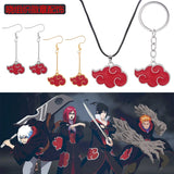 Anime AKATSUKI Ohrringe Rote Wolke Cosplay Hübsche Ohrringe Ohrclips für Damen und Herren Accessoires Schmuck Geschenke