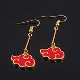 Anime AKATSUKI Ohrringe Rote Wolke Cosplay Hübsche Ohrringe Ohrclips für Damen und Herren Accessoires Schmuck Geschenke