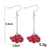 Anime AKATSUKI Ohrringe Rote Wolke Cosplay Hübsche Ohrringe Ohrclips für Damen und Herren Accessoires Schmuck Geschenke