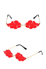 Anime Ninja Akatsuki Red Cloud Cosplay Sonnenbrille Persönlichkeit Retro Mode Trend Streetwear Accessoires Requisiten