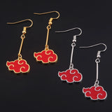 Anime AKATSUKI Ohrringe Rote Wolke Cosplay Hübsche Ohrringe Ohrclips für Damen und Herren Accessoires Schmuck Geschenke